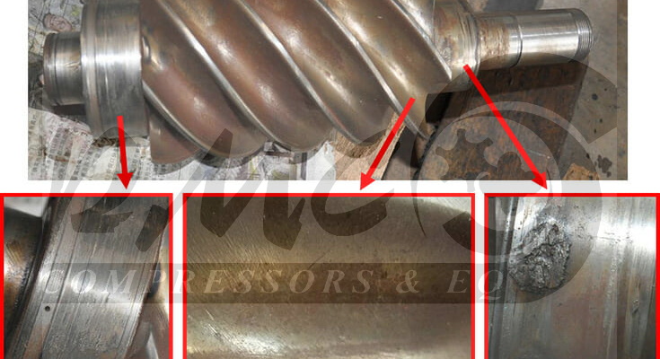 کرم خوردگی و سایش روی ایراند کمپرسور اسکرو